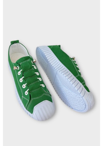 Kolay Giyilebilir Lastik Bağcıklı Spor Keten Sneaker Ayakkabı Füme