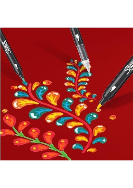 Creative Marker Akrilik Boya Kalemleri | Yuvarlak Uçlu Su Bazlı Boya Kalemi | Mürekkep Kağıda Geçirmez ve Çoğu Yüzey Üzerine Yazar | 5 Adet