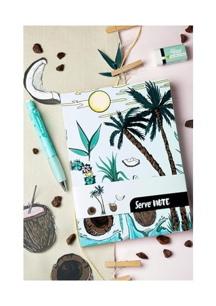 Note Defter 15 x 21 Cızgılı Desenli Nane Yesılı modelleri