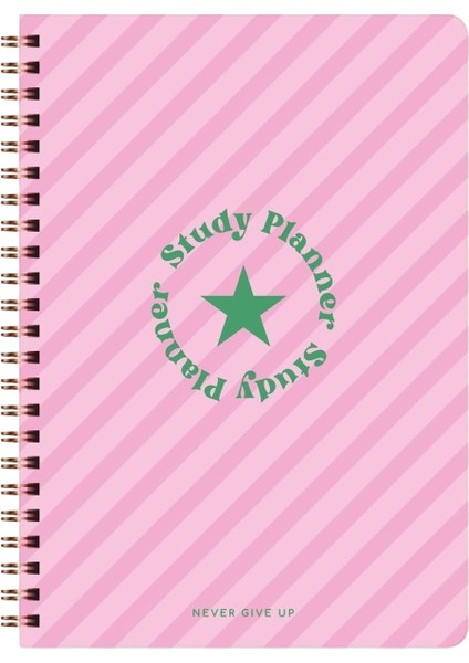 A5 Spiralli Ders Çalışma Planlayıcısı - Study Planner - Sınava Hazırlık Ayt-Tyt-Kpss-Ales-Yds Pembe