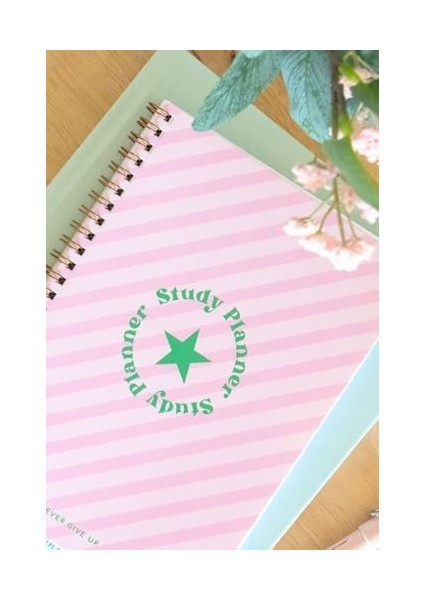 A5 Spiralli Ders Çalışma Planlayıcısı - Study Planner - Sınava Hazırlık Ayt-Tyt-Kpss-Ales-Yds Pembe fiyatları