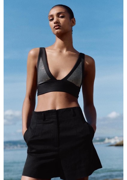 Taşlı Siyah Bralet