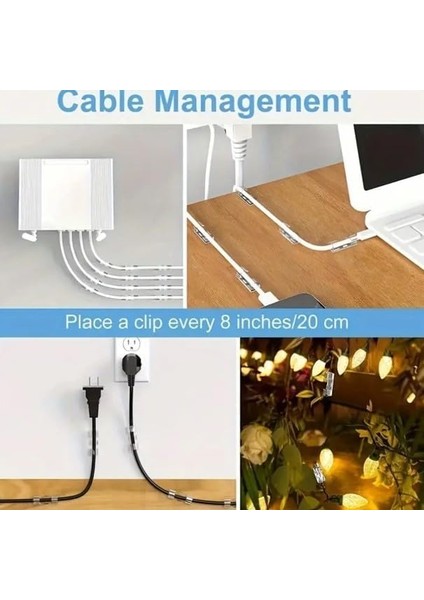 Kablo Düzenleyici Klips, Fayans Cam Masa Için Uygun Yapışkanlı Kablo Düzenleyici Klipsler 40 Adet fiyatları