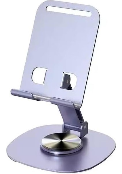 Hoala Ayarlanabilir Metal Telefon Standı, 360 Derece Dönebilen Telefon Tutucu, Katlanır Yapı (Mor Renk)