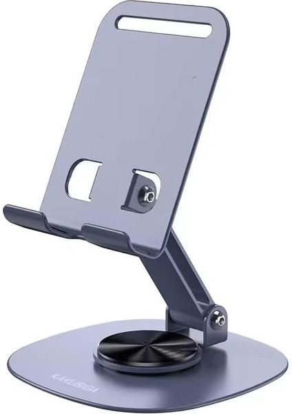 Hoala Ayarlanabilir Metal Telefon Standı, 360 Derece Dönebilen Telefon Tutucu, Katlanır Yapı (Mor Renk)