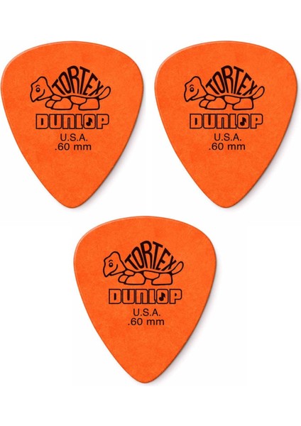 Jim Dunlop 418P.60 Tortex Standard 3 Adet Gitar Penası 0,60MM