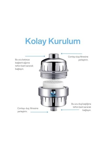 Silver Model Duş Filtresi- Kloru ve Kireci - Saçlarınızı Yumuşatır. modelleri