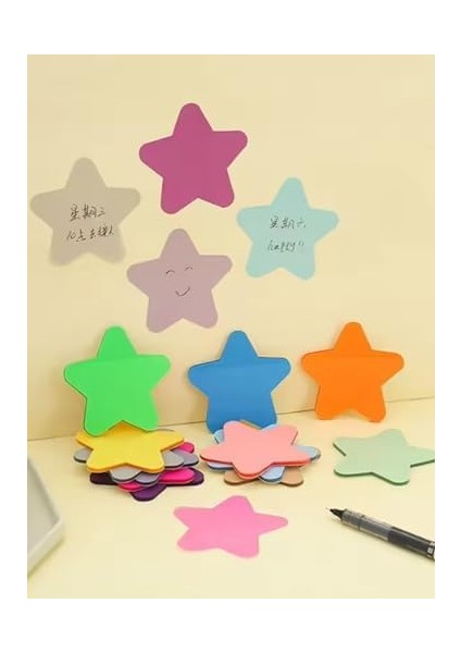 Şeffaf Renkli Yapışkanlı Not Kağıdı Yıldıznot (Mor 12) modelleri