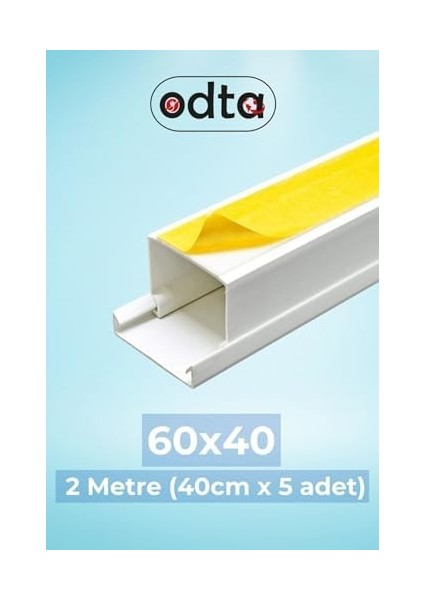 2 Metre (60X40MM) Kendinden Yapışkanlı Klima Borusu Gizleyici Kablo Kanalı | 2m (5 Adet x 40CM) Kablo Gizleyici modelleri