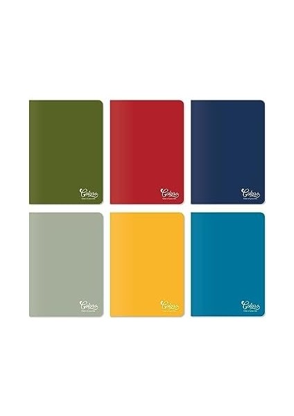Colors Ofis Serisi, A5 60 Yaprak Çizgisiz Karton Kapaklı Defter 6'lı Paket Renkli modelleri