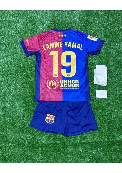 B.A.R.C.E.L.O.N.A Lamine Yamal Yeni Sezon Iç Saha Çocuk Forması 4lü Set Hediyeli Asf