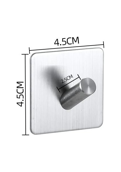 Yapışkanlı Askılık - 5'li Paket, Ağır Hizmet, Duvar Kancaları, Su Geçirmez Paslanmaz Çelik Askılıklar Ceket, Havlu, Bornoz Askılık Duvara Montaj, Banyo Mutfak Garaj Ev Otel Ofis Dolabı ve Yatak Odası Askıları 3m Bantlı, Krom 02