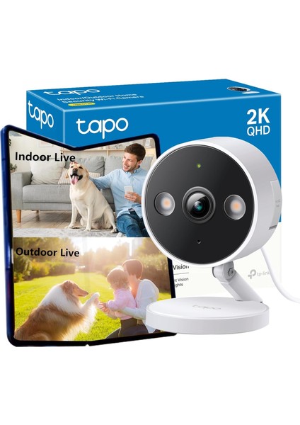 Tp-Link C120,2k4mpkli Qhd, Starlight Sensör ile RenGece Görüşü, Mıknatıslı Gövde, Bebeası k AğlamTespiti,Yapay Zeka Desteği, Dahili Spot Işığı, Iç Mekan/dış Mekan Kablosuz Güvenlik Kamerası
