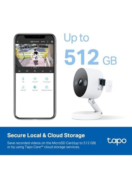 Tp-Link C120,2k4mpkli Qhd, Starlight Sensör ile RenGece Görüşü, Mıknatıslı Gövde, Bebeası k AğlamTespiti,Yapay Zeka Desteği, Dahili Spot Işığı, Iç Mekan/dış Mekan Kablosuz Güvenlik Kamerası