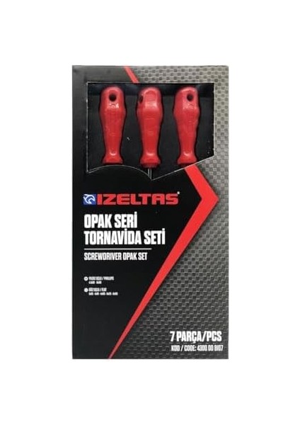 4300008107 Rod Seri Tornavidalar, Kırmızı, 7 Li modelleri