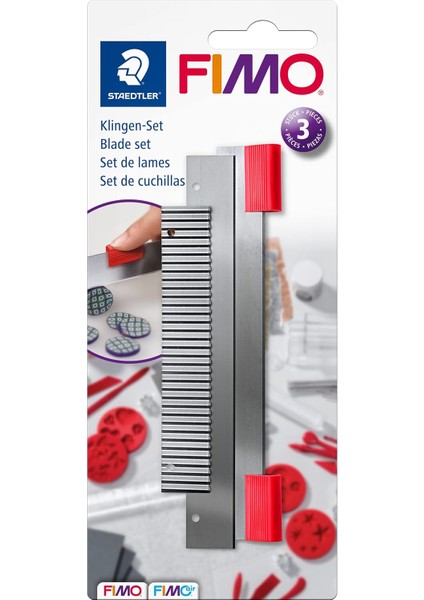 Fimo 8700 04 3'lü Bıçak Seti Sert, Esnek ve Tırtıklı