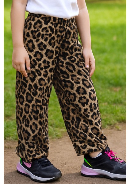 Kız Çocuk Alt Leopar Geniş Paça Desenli C5