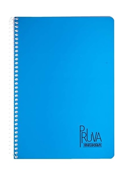 Pruva A4 Pet Spiralli Karton Kapaklı Defter 144 Yaprak - Çizgili - Mavi