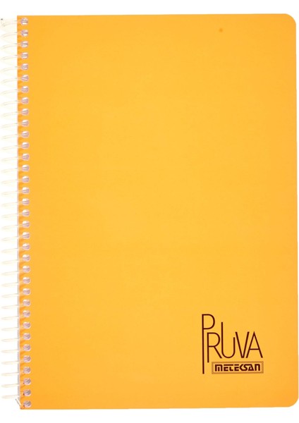 Pruva A4 Pet Spiralli Karton Kapaklı Defter 144 Yaprak - Çizgili - Turuncu