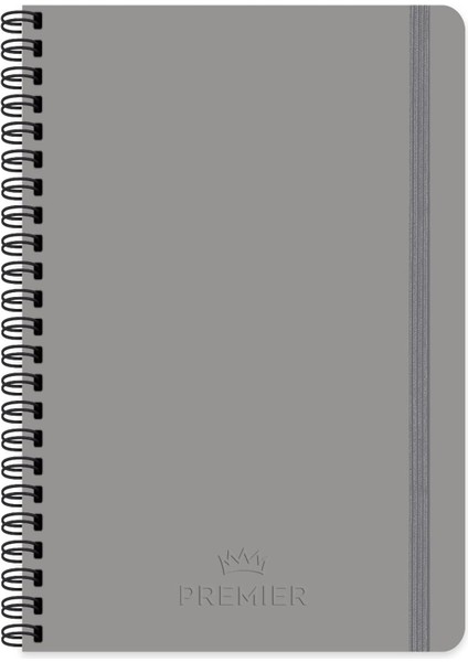 Color 17X24 100 Yaprak Kareli Spiralli Premier Defter - Gri