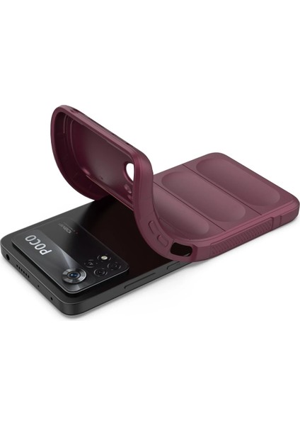 Xiaomi Poco X4 Pro 5g Kılıf Optimum Silikon - Bordo Mrayd