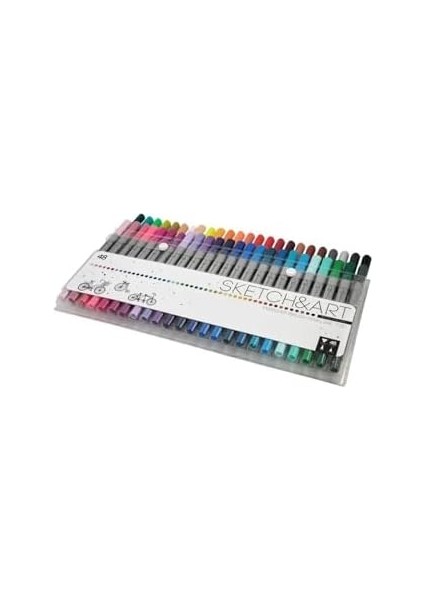 & Art Çift Taraflı Brush Pen ve Fineliner (Fırça Uçlu+Ince Uç) 48 Renk fiyatları