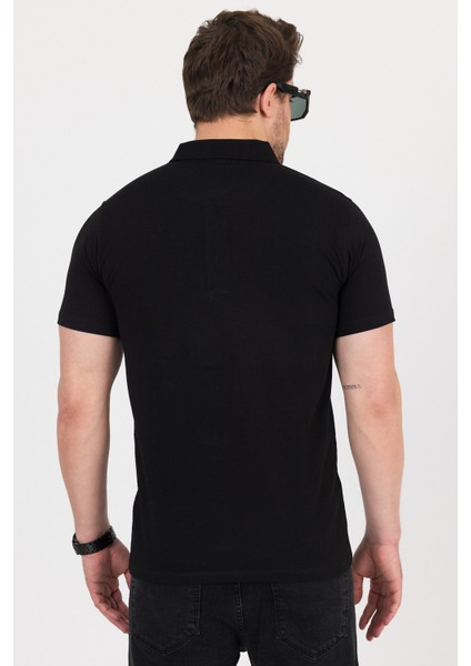 Regular Fit Penye Esnek Polo Yaka Tişört fırsatları