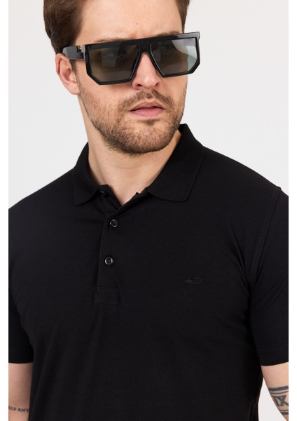 Regular Fit Penye Esnek Polo Yaka Tişört