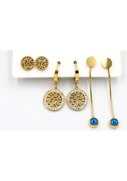 6'lı Set Küpe - Altın