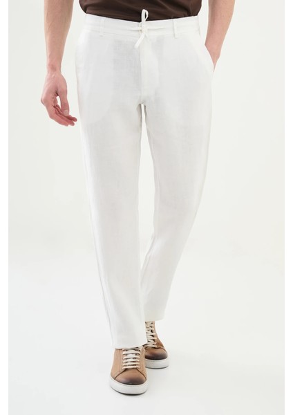 Düz Slim Fit %100 Keten Erkek Pantolon fiyatları