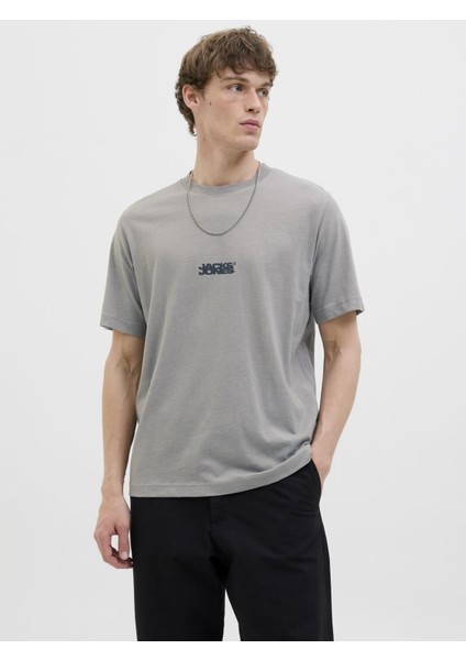 Jcosago Erkek Kısa Kollu Tişört – Bisiklet Yaka, Slub Doku, Logolu Modern Tasarım