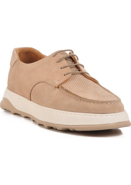 Ayakmod Premium 8212 M Bej Nubuk Hakiki Deri Erkek Sneaker