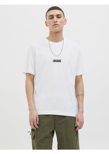 Jcosago Erkek Kısa Kollu Tişört – Bisiklet Yaka, Slub Doku, Logolu Modern Tasarım