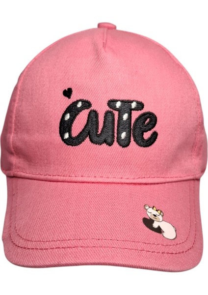Spteks Kitti 1-3 Yaş Kız Çocuk Bebe Koyu Pembe Renk Baskı Figürlü Yazlık Şapka