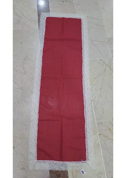 Runner Kırmızı Renk Dantelli 166X57CM El Yapım Dantel Masa Örtü Düğün Parti Dekorasyon 1 Adet