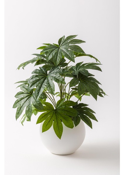 Yapay Salon Köşe Çiçeği Japon Çınar 80 cm Plastik Küre