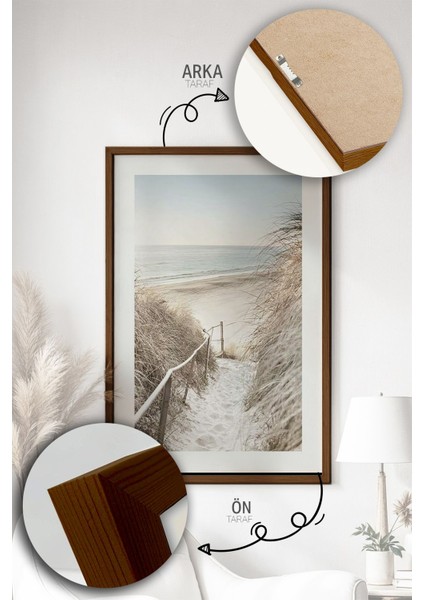 3 Parça Kahverengi Gerçek Ahşap Çerçeveli Tablo Seti - Model 9 fiyatları