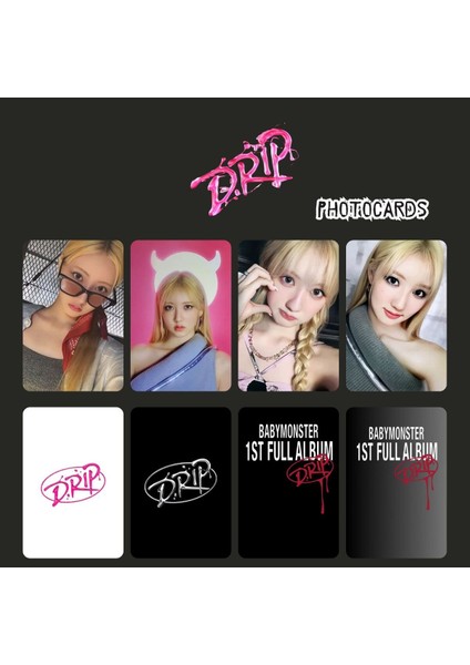 Babymonster Rami Drip Photocards Set 4 Adet Çok Renkli 5.5 x 8.6 cm