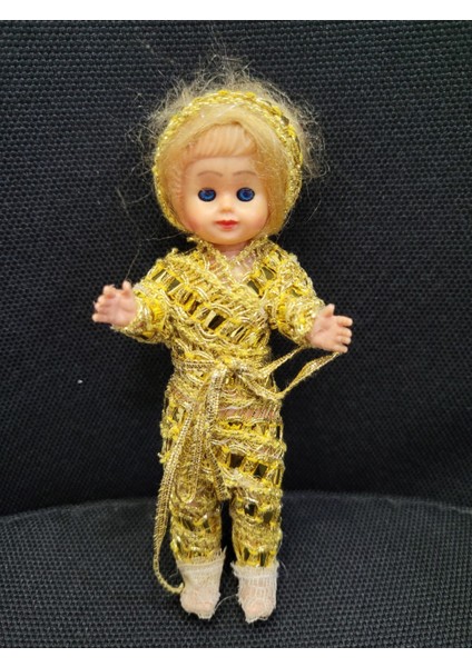 Sarı Kız Bebek Oyuncak Biblo Obje Gözleri Hareketli El Yapım 13CM Cameo Vinly Doll Vinil 1 Adet