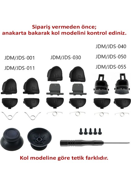 001 010 011 Analog Topuz Omuz Tuşu Tetik Yedek Vida Tornavida Set Ps4 Kol Tamir Yedek Parça