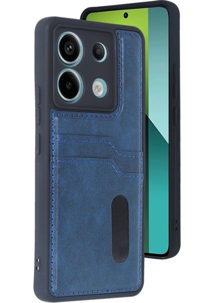 Xiaomi Redmi Note 13 Pro 5g Kılıf Sara Kartvizitli Deri Kılıf - Lacivert Mrayd