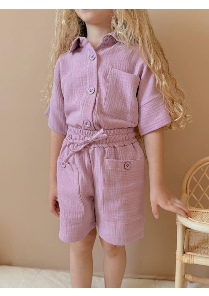 Kız Çocuk Müslin Kumaş Gömlekli Takım fiyatları