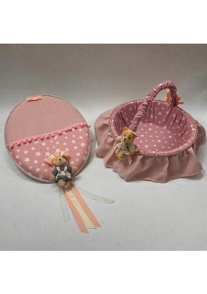 - Baby Shower 2 Adet Kapı Süsü Sepet Seti Pudra Ynsmr