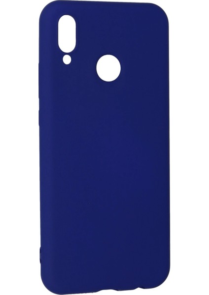 Huawei P20 Lite Kılıf Nano Içi Kadife Silikon - Koyu Mavi Mrayd