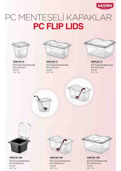 Gnplm-16 Kapalı Köşeli Kapak + 1/6-150 2 Litrelik Polikarbon Küvet modelleri