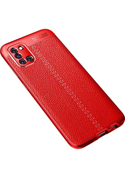 Samsung Galaxy A31 Kılıf Focus Derili Silikon - Kırmızı Ynsmr