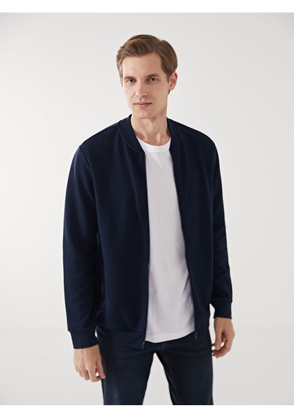 Yeni Sezon Kolej Yaka Uzun Kollu Erkek Fermuarli Sweatshirt - S50822Z8