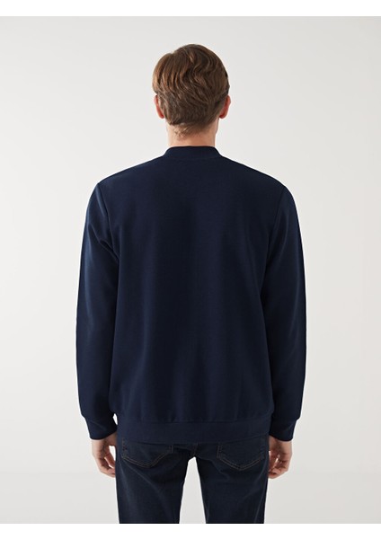 Yeni Sezon Kolej Yaka Uzun Kollu Erkek Fermuarli Sweatshirt - S50822Z8 fırsatları