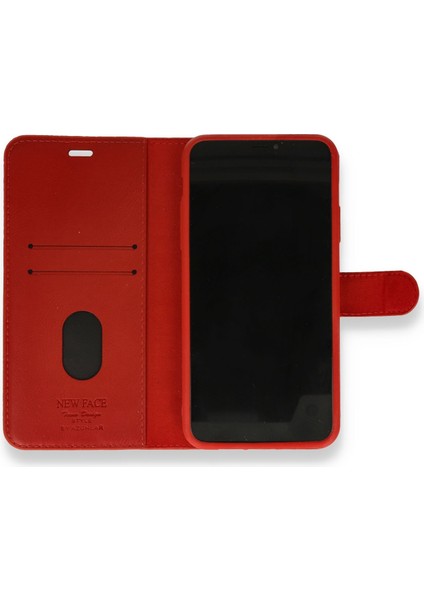 Apple iPhone 12 Mini Kılıf Trend S Plus Kapaklı Kılıf - Kırmızı Ynsmr