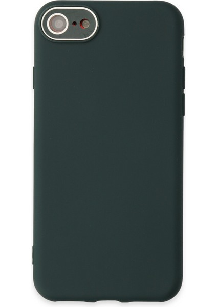 Apple iPhone Se 2020 Kılıf Lansman Glass Kapak - Koyu Yeşil Ynsmr